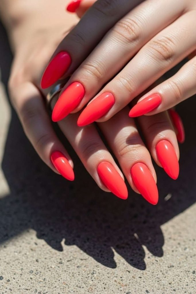 Neon Pink Statement Nails