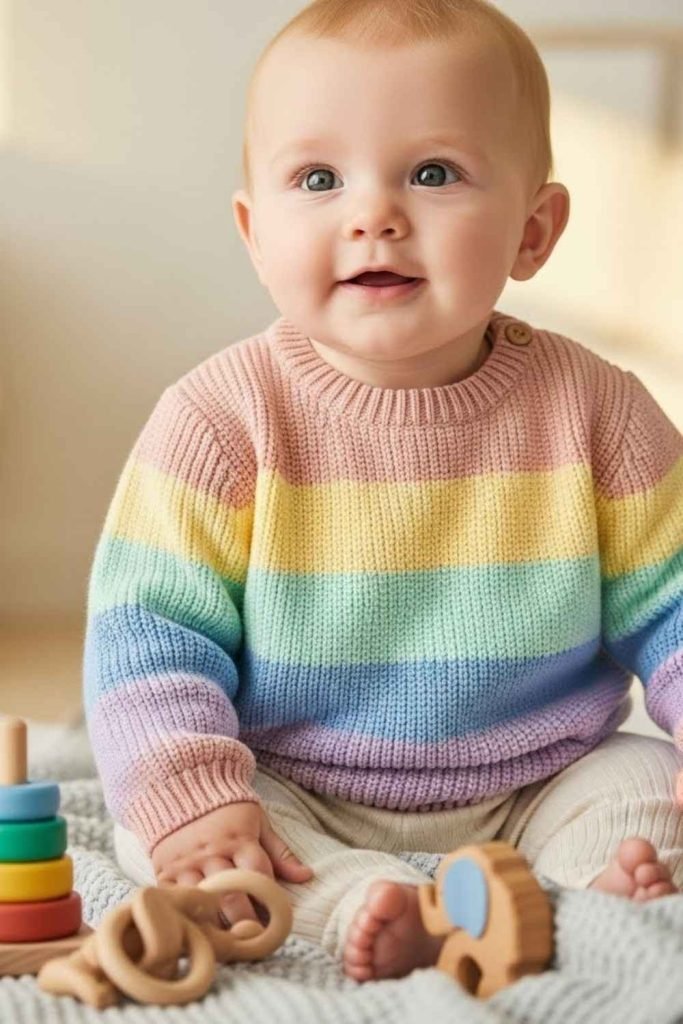 Rainbow Panel Sweater