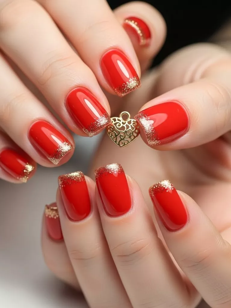 Red with Gold Glitter