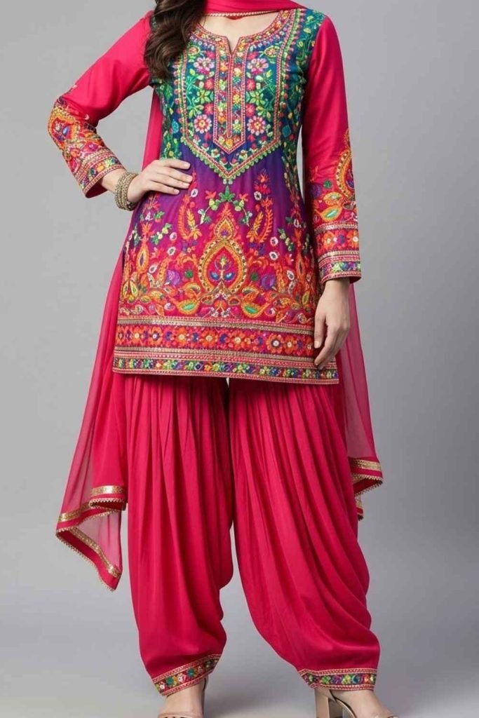 Short Kurti with Patiala Shalwar