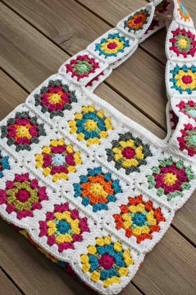 The Floral Granny Square Bag