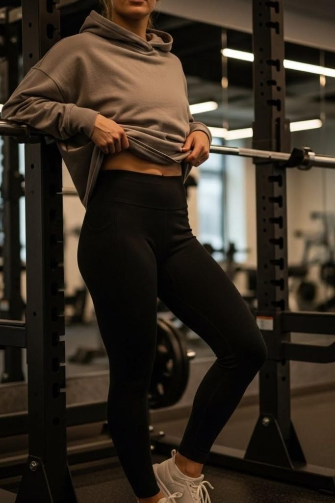 Thermal Leggings with an Oversized Hoodie