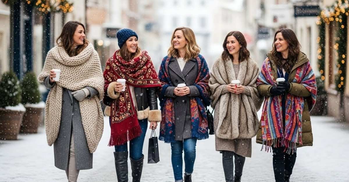 11 Chic Women Winter Outfits With Shawl to Stay Warm and Fashionable