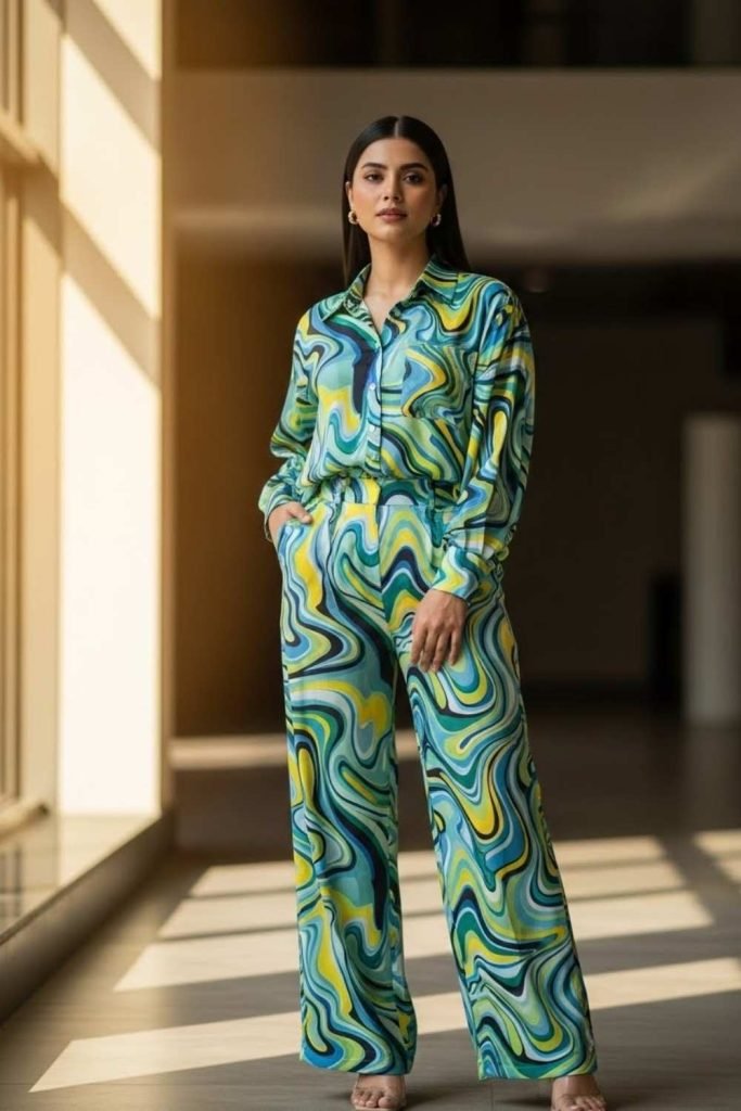 Abstract Printed Co Ord Set for Modern Looks