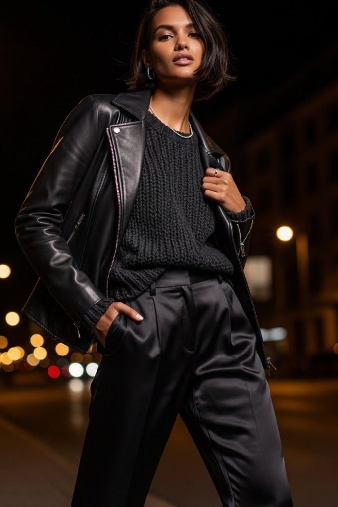 All-Black Outfit With Texture Play