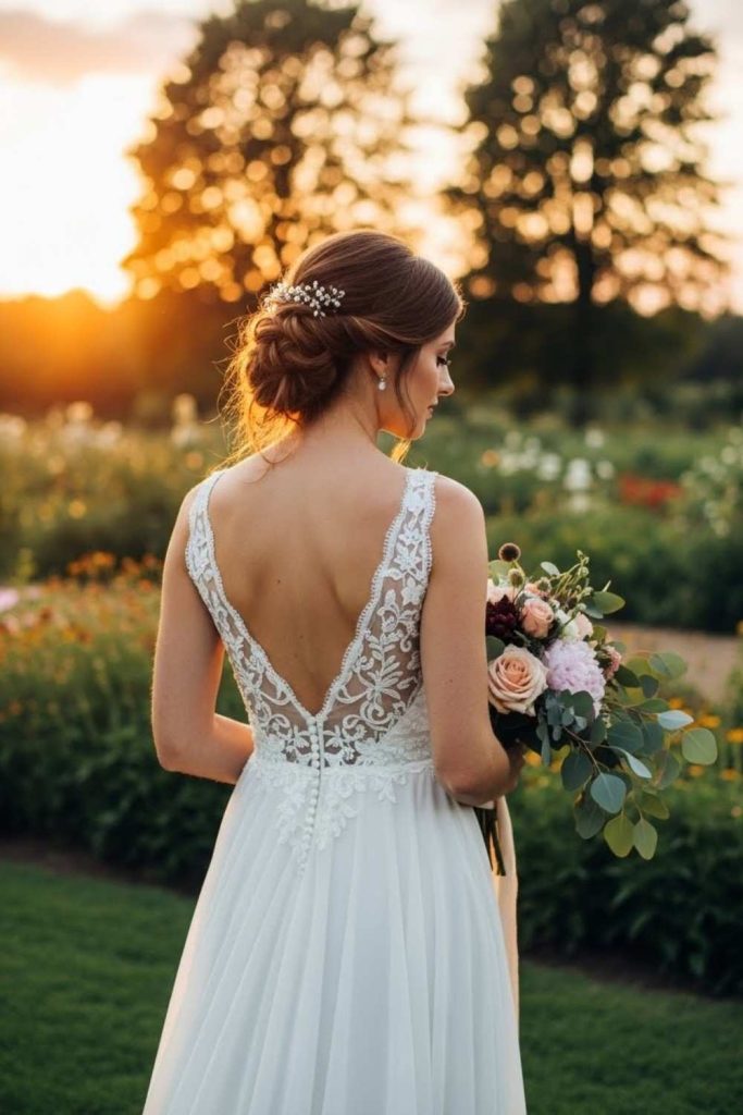 Backless Summer Wedding Dress