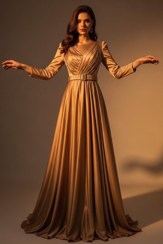 Belted Long Gown