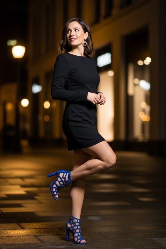 Black Mini Dress With Statement Heels