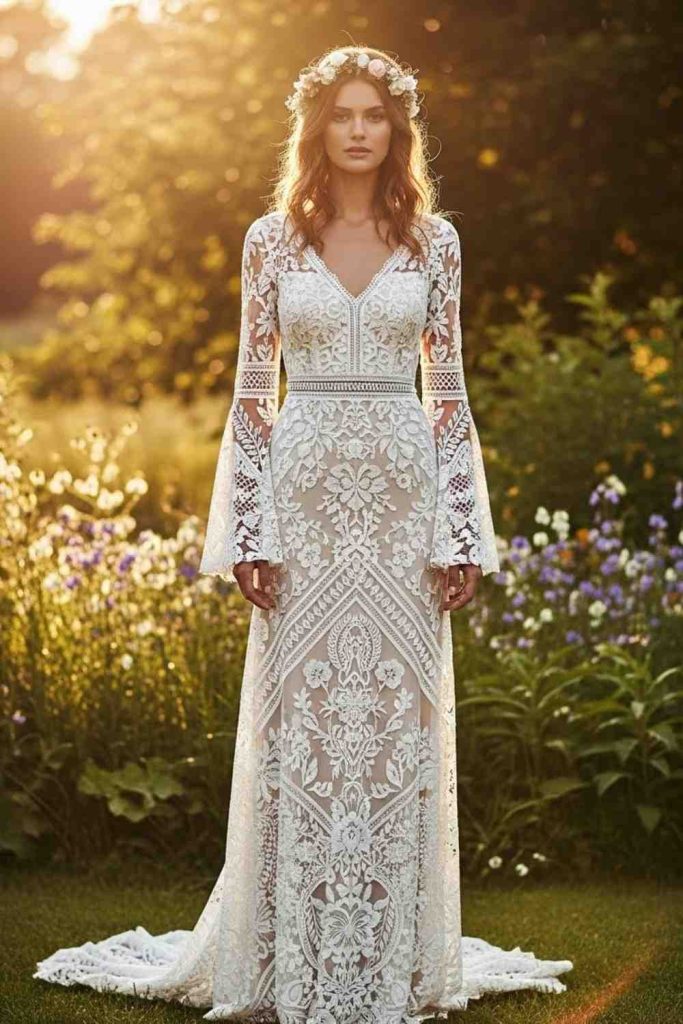 Boho-Inspired Crochet or Lace Dress