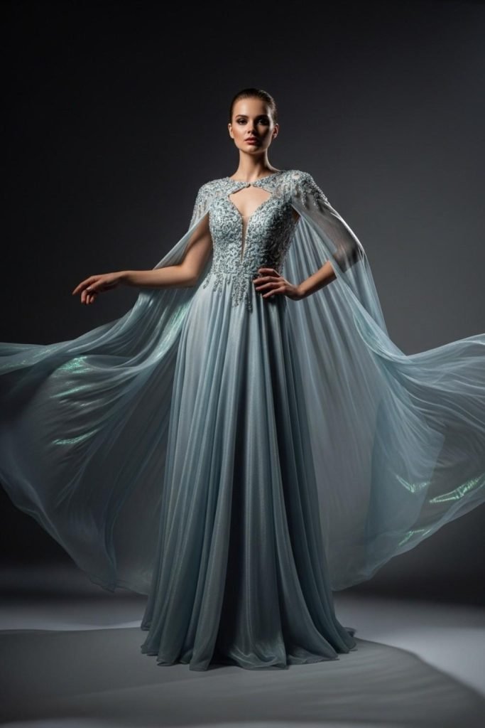 Cape-Style Party Dress