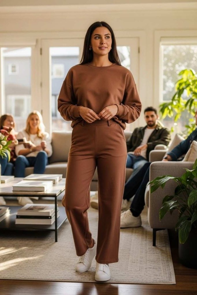 Casual Co-Ord Set with Clean Sneakers