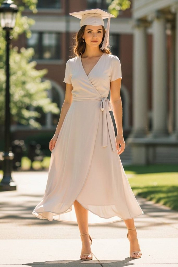 Chic Wrap Graduation Dress