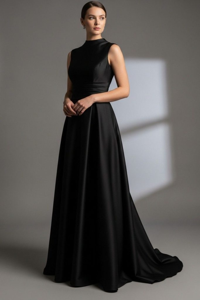Classic Black Floor-Length Gown