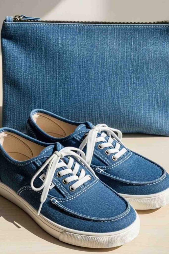 Denim Shoes with a Denim Clutch
