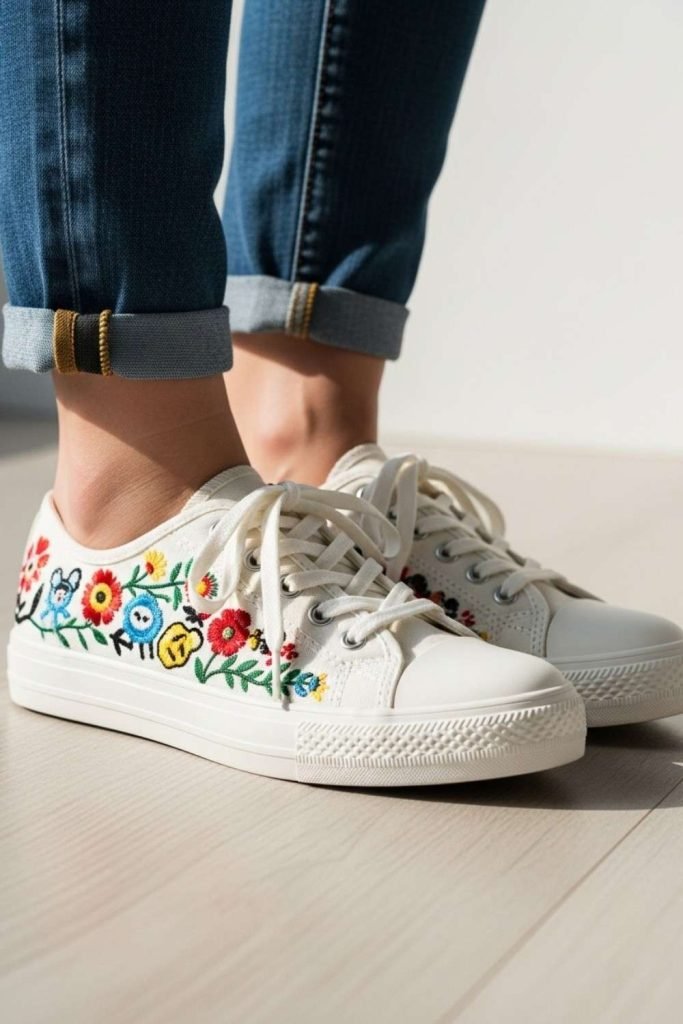  Embroidered Sneakers for Playful Fashion