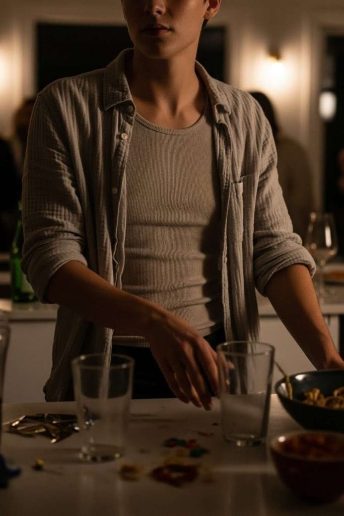 Fitted Tank with a Lightweight Overshirt