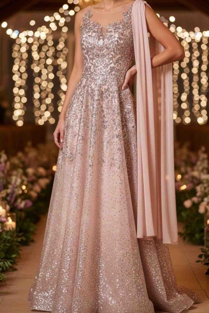 Glitter A-Line Dress
