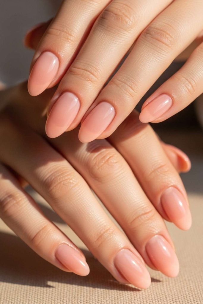 Gradient Peach Ombre Nails