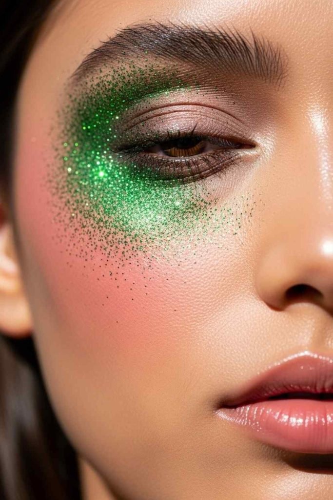 Green Glitter Cheekbones