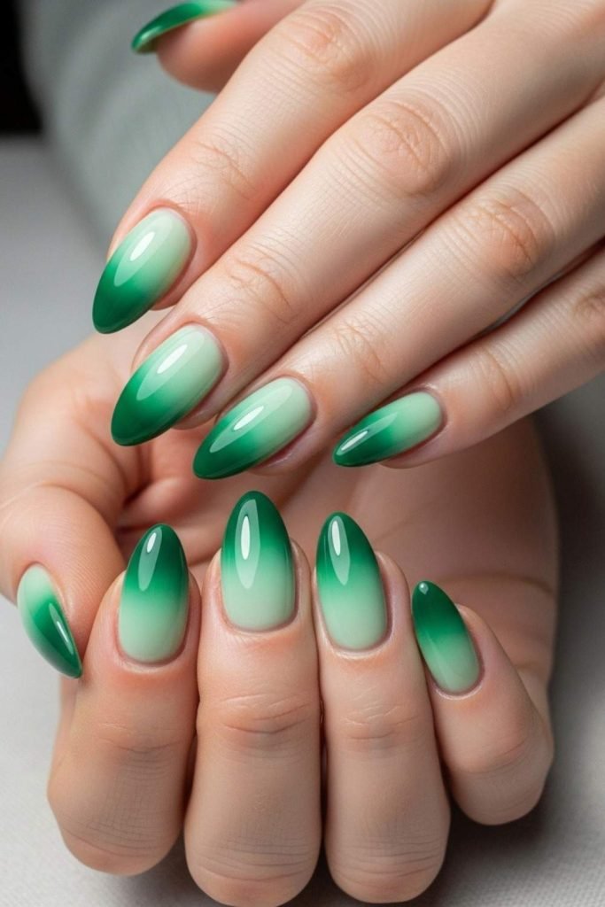 Green Ombre Nails