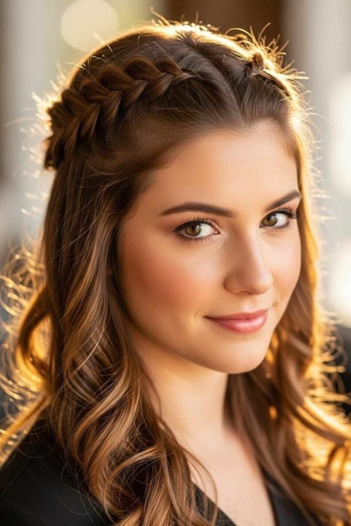 Half-Up Braided Crown