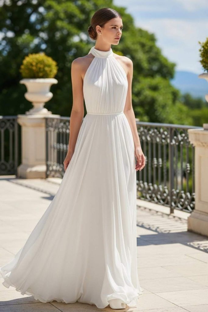 Halter Neck Lightweight Gown