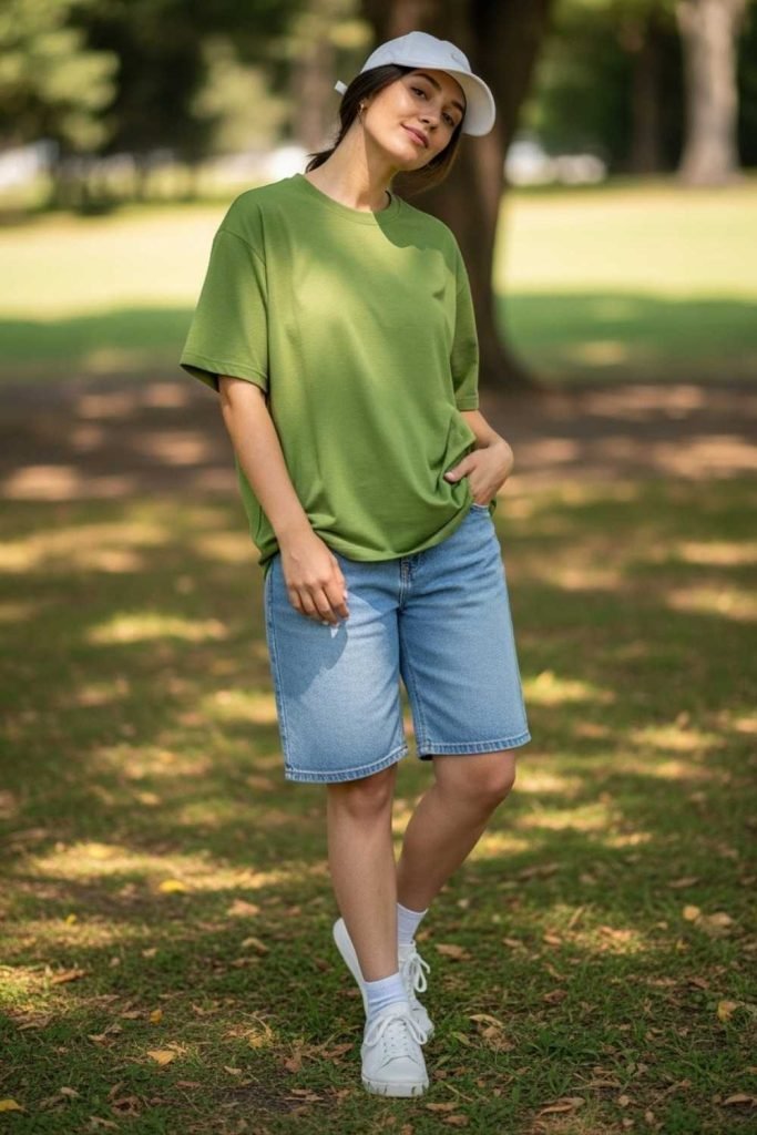 Kiwi Green Casual Weekend Look