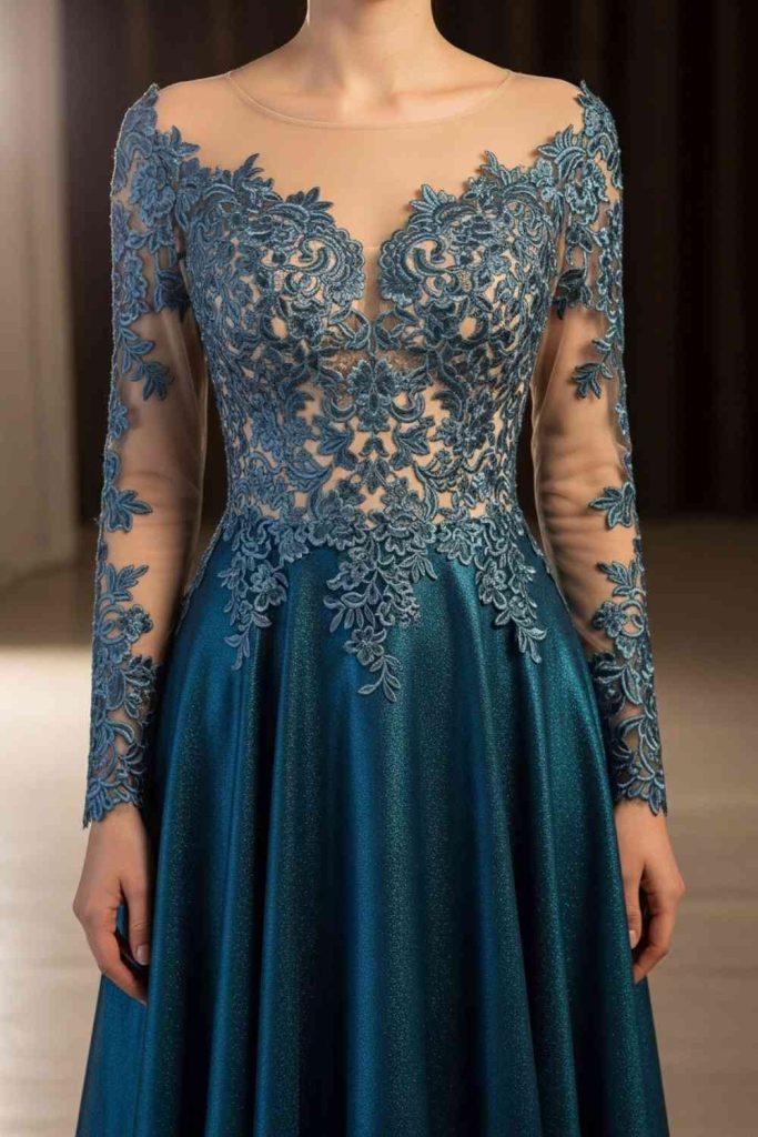 Lace Detail Long Gown