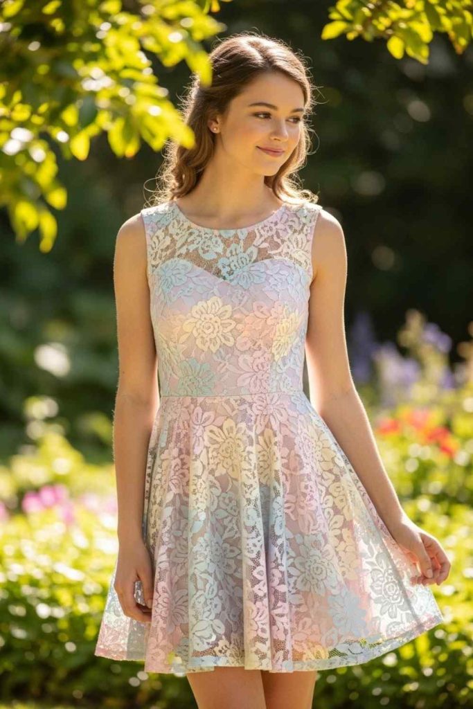 Lace Fit-and-Flare Dress