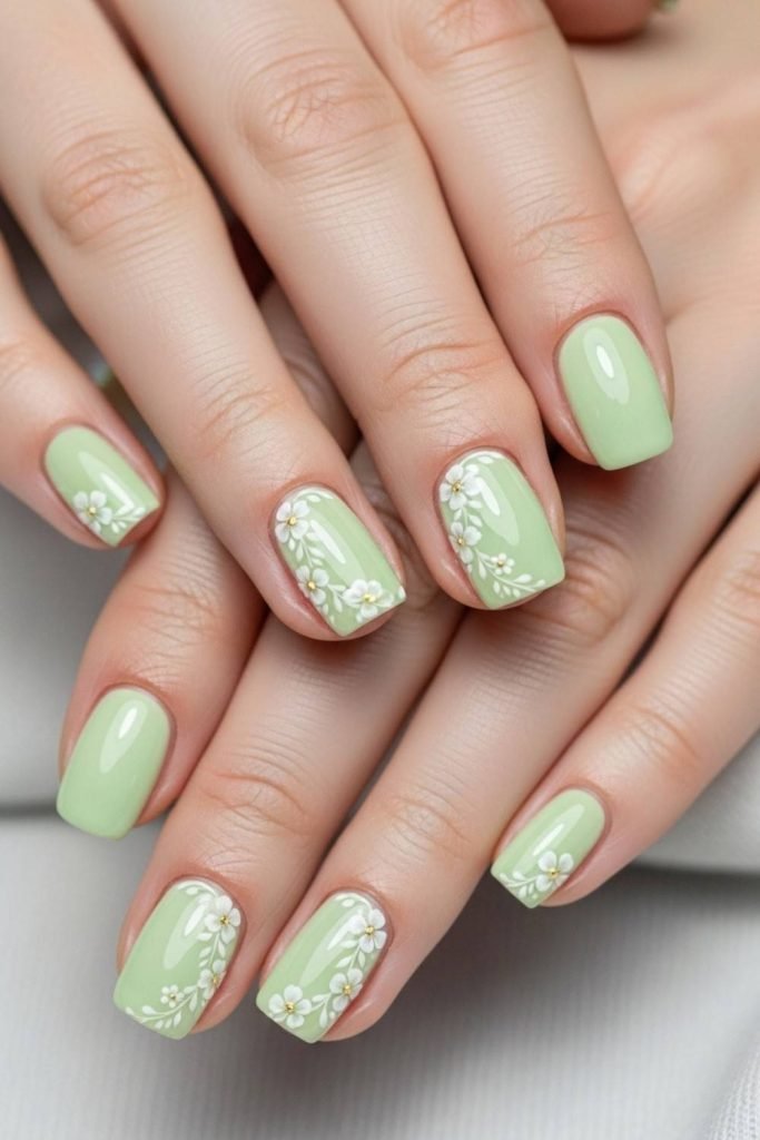 Light Green Floral Detail