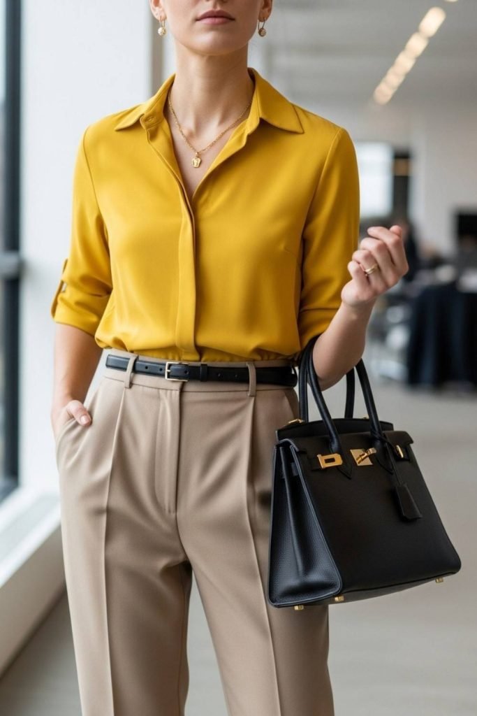 Mango Yellow Workwear Look