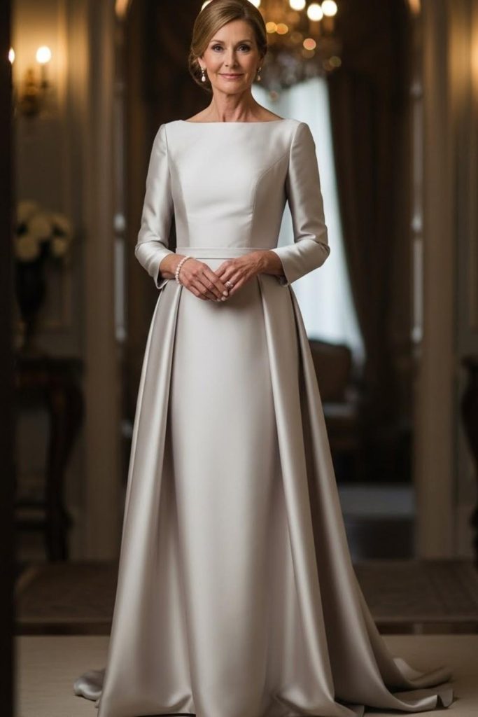 Monochrome Gown With Clean Lines