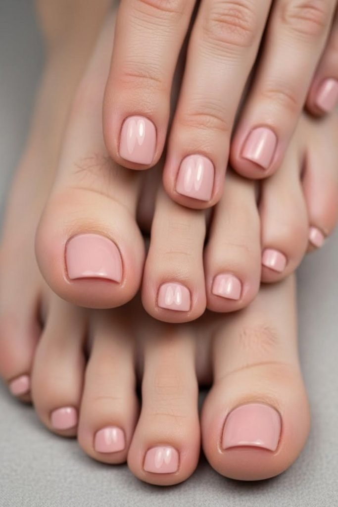 Nude Pink Toe Nails