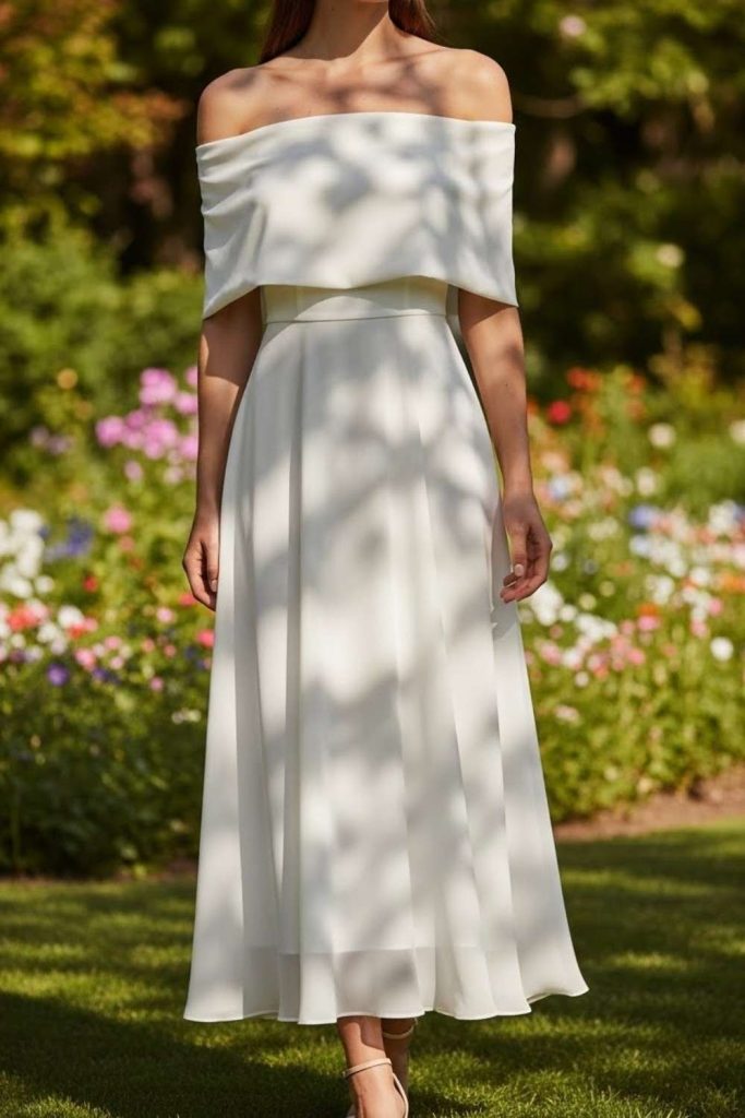 Off-the-Shoulder Midi Dress