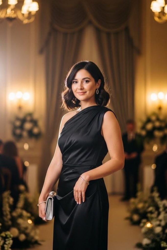 One-Shoulder Midi Dress