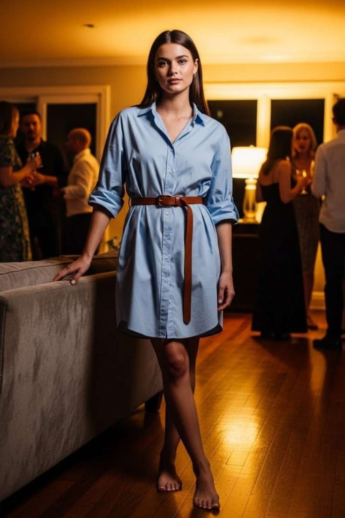 Oversized Shirt Dress with a Belt