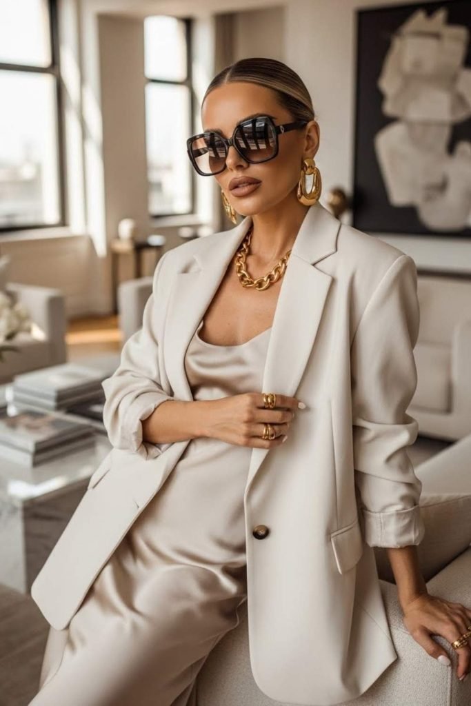 Oversized Sunglasses With Neutral Outfit