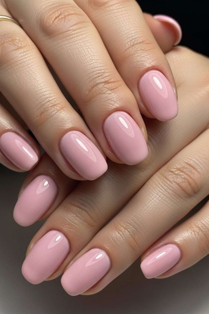 Pastel Pink Gloss Nails