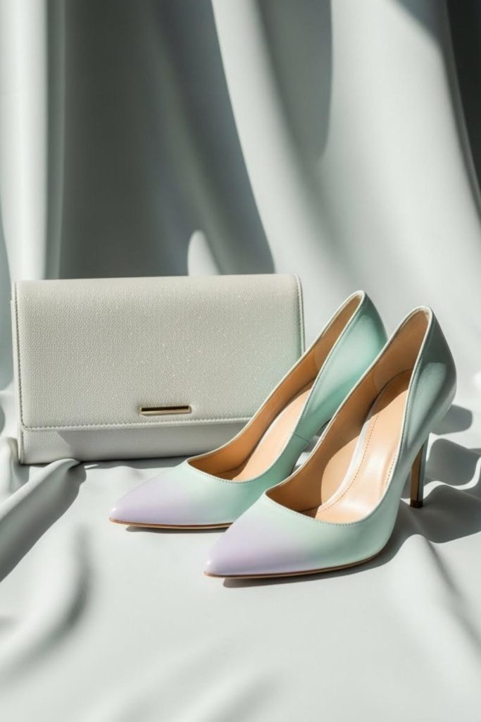 Pastel Shoes with a Soft Pastel Clutch