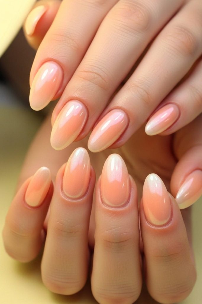 Peachy Glazed Donut Nails