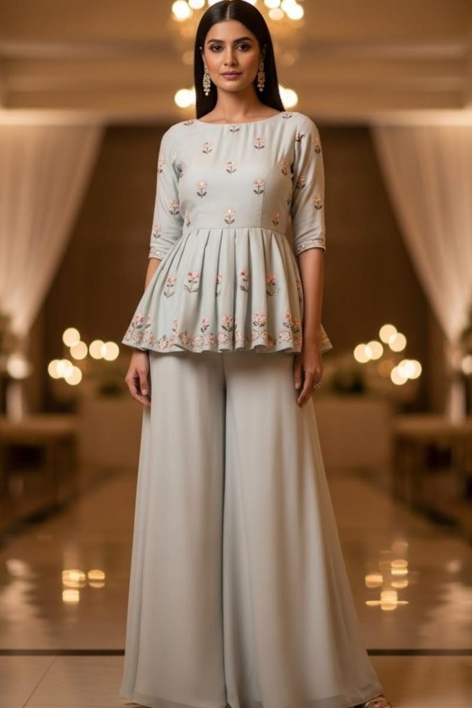 Peplum Top with Palazzo Pants