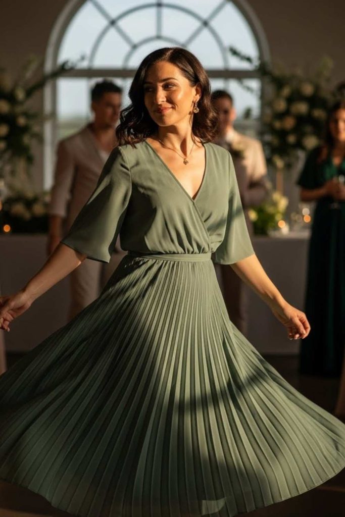 Pleated Dress for Movement and Comfort