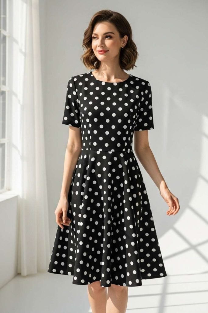 Polka Dot A-Line Dress
