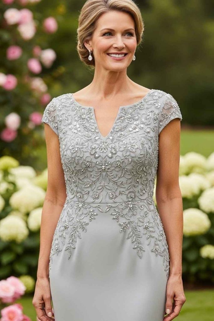 Sheath Dress with Beading