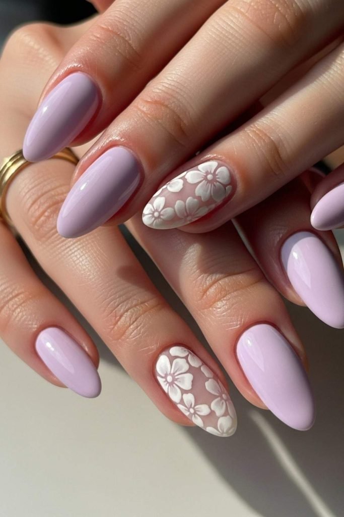 Soft Lavender Spring Nails