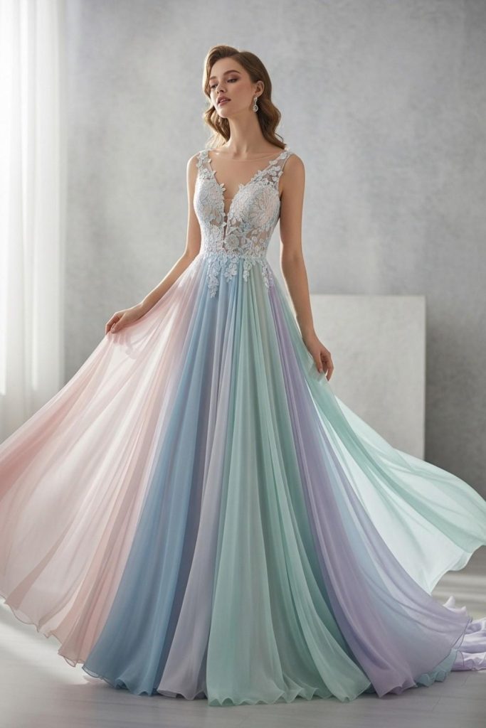 Soft Pastel Evening Gown