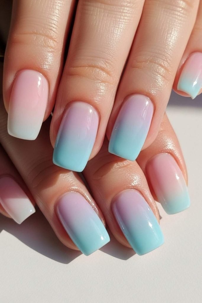 Spring Ombre Pastel Nails