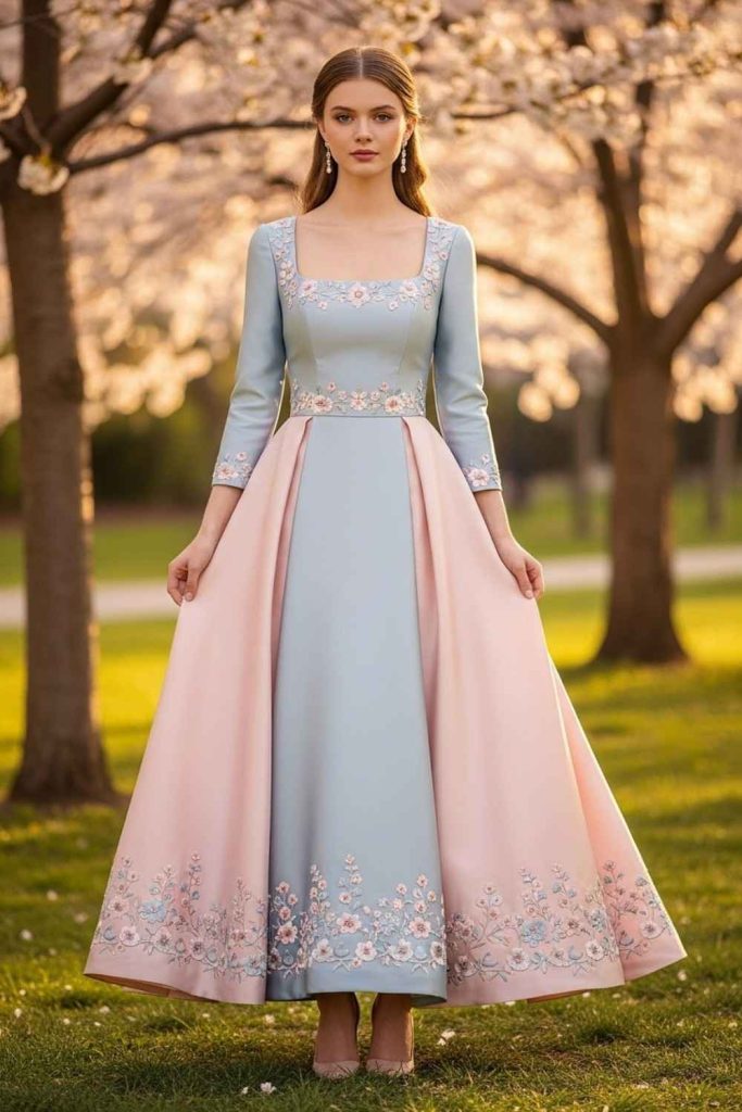 Square Neck Graduation Dress