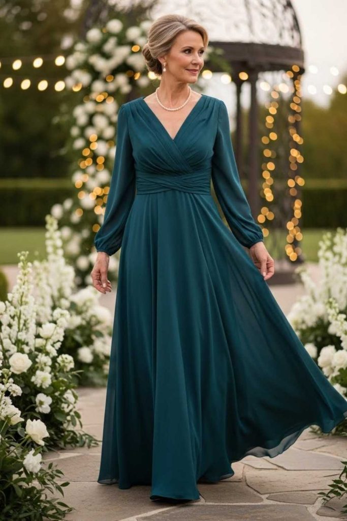 Wrap-Style Formal Dress