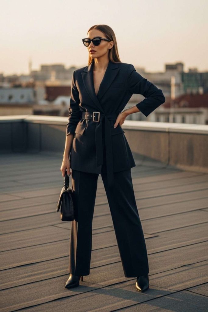Belted Blazer Suit